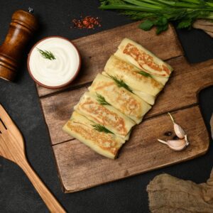 Mlyntsi (crepes) med leverfyllning